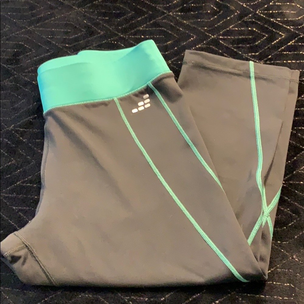 Green and gray BCG capris leggings